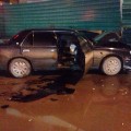 Два японских автомобили Toyota CROWN и Nissan GLORIA столкнулись сегодня ночью на перекрестке улиц Малыгина и Салтыкова-Щедрина.